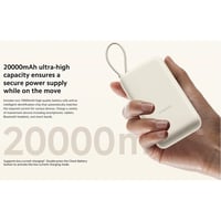 شاومي بطارية 20000 مللي أمبير مع سلك مدمج وبقوة 33...