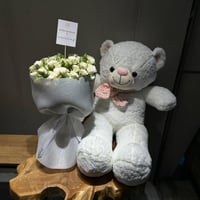 ورد مع دبدوب ( الوان مختلفه)