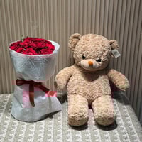 ورد مع دبدوب ( الوان مختلفه)