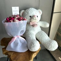 ورد مع دبدوب ( الوان مختلفه)