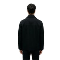 Leather Trim Jacket - Black