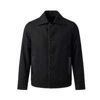 Leather Trim Jacket - Black