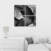 لوحة مربعة 4 قطع رسم تجريدي