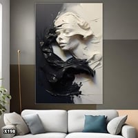 لوحة كانفس امرآة بالرسم التجريدي