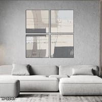 لوحة مربعة 4 قطع رسم تجريدي