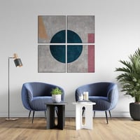 لوحة مربعة 4 قطع رسم تجريدي