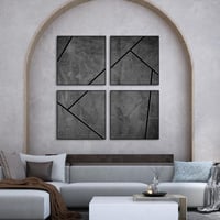 لوحة مربعة 4 قطع رسم تجريدي