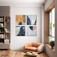 لوحة مربعة 4 قطع رسم تجريدي