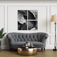 لوحة مربعة 4 قطع رسم تجريدي