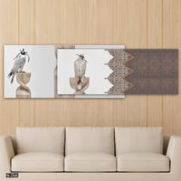 لوحتان كانفاس متداخلتان صقور عربية