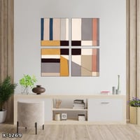 لوحة مربعة 4 قطع رسم تجريدي