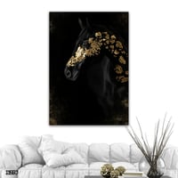 لوحة كانفس خيل بالرسم التجريدي