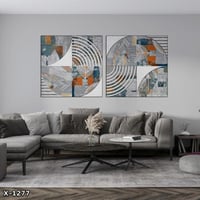 لوحة مربعة قطعتين رسم تجريدي