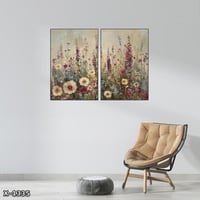 لوحة قطعتين رسم تجريدي