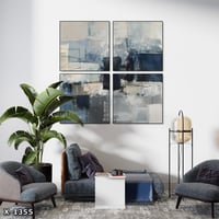 لوحة مربعة 4 قطع رسم تجريدي