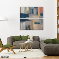 لوحة مربعة 4 قطع رسم تجريدي