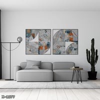 لوحة مربعة قطعتين رسم تجريدي