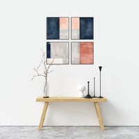 لوحة مربعة 4 قطع رسم تجريدي