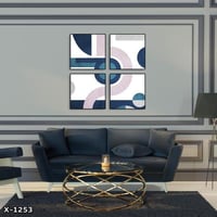 لوحة مربعة 4 قطع رسم تجريدي