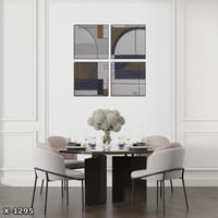 لوحة مربعة 4 قطع رسم تجريدي