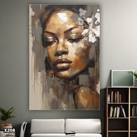 لوحة كانفس امرآة بالرسم التجريدي