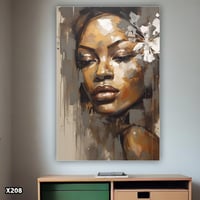 لوحة كانفس امرآة بالرسم التجريدي