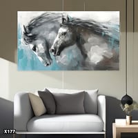 لوحة خيول بالرسم التجريدي