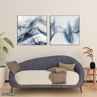 لوحة مربعة قطعتين رسم تجريدي