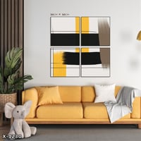 لوحة مربعة 4 قطع رسم تجريدي