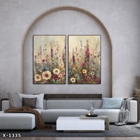 لوحة قطعتين رسم تجريدي