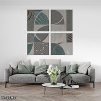 لوحة مربعة 4 قطع رسم تجريدي