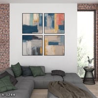 لوحة مربعة 4 قطع رسم تجريدي