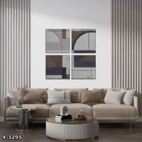 لوحة مربعة 4 قطع رسم تجريدي