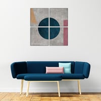 لوحة مربعة 4 قطع رسم تجريدي