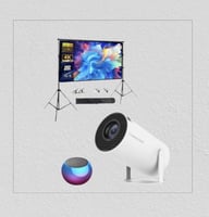 بكج ستاند وشاشه عرض+بروجكتر+سماعه