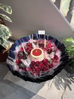 باقة الحب مع كيكة الريد فلفت