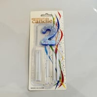 blue number candle شمعة رقم سماوي