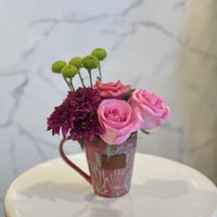 flower mug - PINK كوب الورد - وردي
