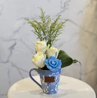 Flower Mug - Blue كوب الورد - سماوي