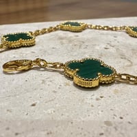 أسوارة خمس وردات أخضر وذهبي