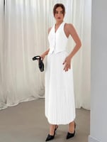 بدلة صيفية جديدة سترة بدلة واحدة الصدر تنورة طية ص...