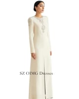 فستان سهرة مطرز بالكريستال