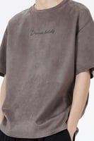 تي شيرت تي قصير كاجوال بطباعة حرفية للرجال