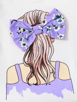 طقم تيشيرت وبنطلون واسع ذو قطعتين بطبعة