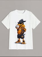 تي شيرت قصير الأكمام مع طباعة كرتونية عادي للرجال،...