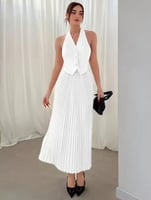 بدلة صيفية جديدة سترة بدلة واحدة الصدر تنورة طية ص...