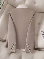 بليزر بلوزة أنيقة بأكمام طويلة وقطع ملونة متباينة