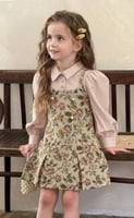 فستان قميص أنيق للفتيات زهري بيج مشمشي أناقة وراحة...
