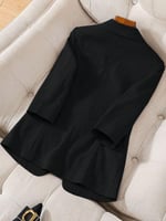 بليزر كاجوال أنثوي بأكمام طويلة بتصميم بسيط بلون و...