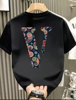 تيشيرت صيفي فاخر تصميم أنيق، قطن عالي الجودة، للجن...